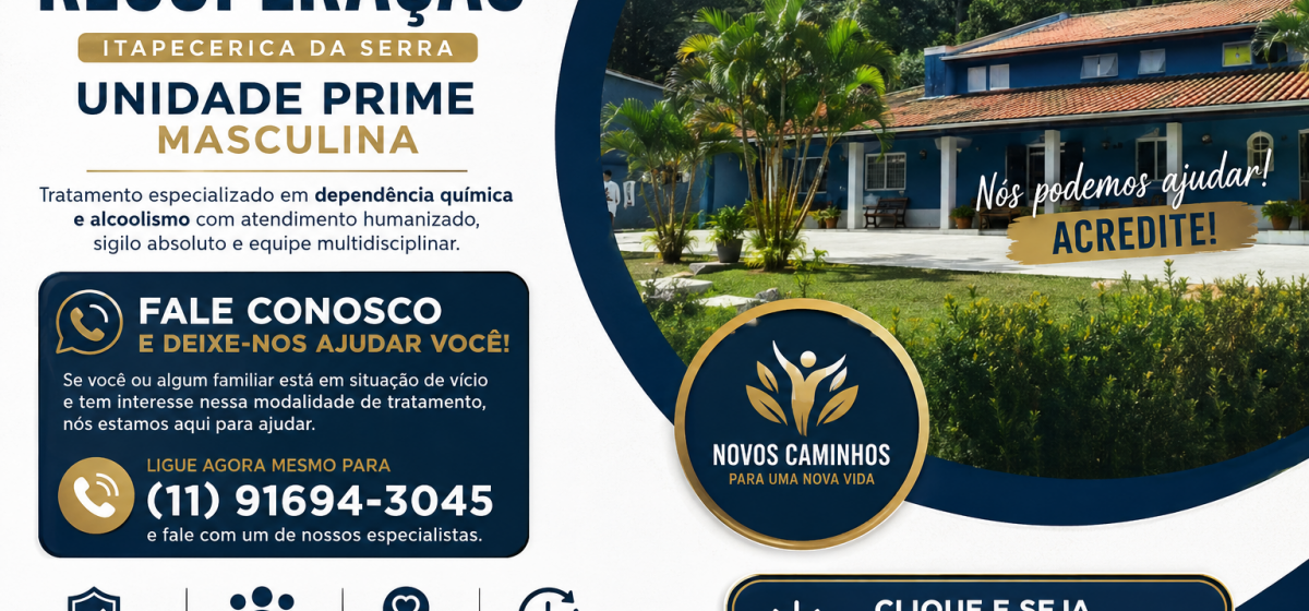 Clínica de Recuperação em Itapecerica da Serra – Unidade Prime Masculina | Tratamento Humanizado e E