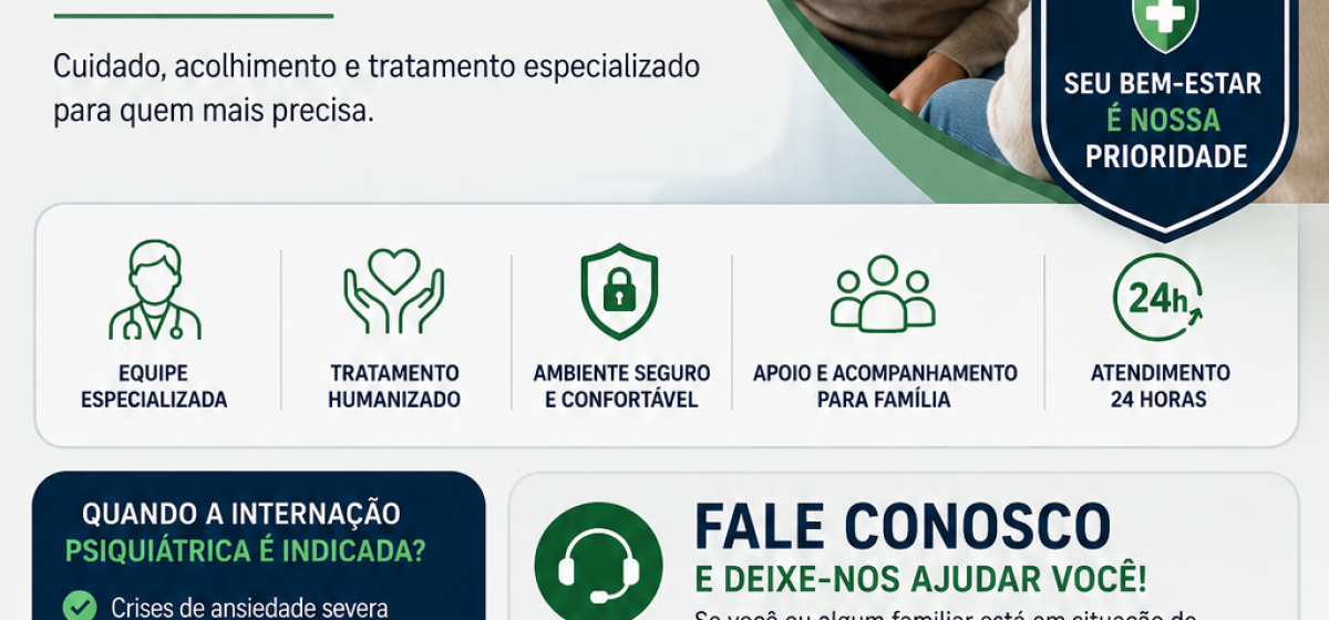 Internação Psiquiátrica em São Paulo: Tratamento Humanizado com Atendimento Imediato 24 Horas