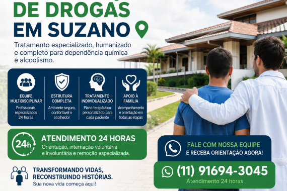 Clínica de Reabilitação de Drogas em Suzano: Tratamento Especializado, Internação Segura e Atendimen
